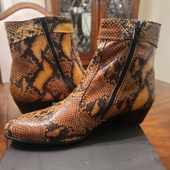 Club Cubano Men's Emmanuel Boot in Amarillo Snake print Sz 10 - Picture 3 of 6